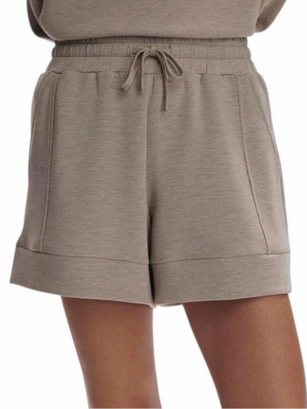 Varley DoubleSoft Atrium Shorts Size XS Taupe Marl 4.5” A-Line